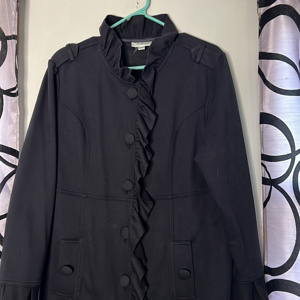 DressBarn Ruffled Button Jacket Large - Picture 10 of 14